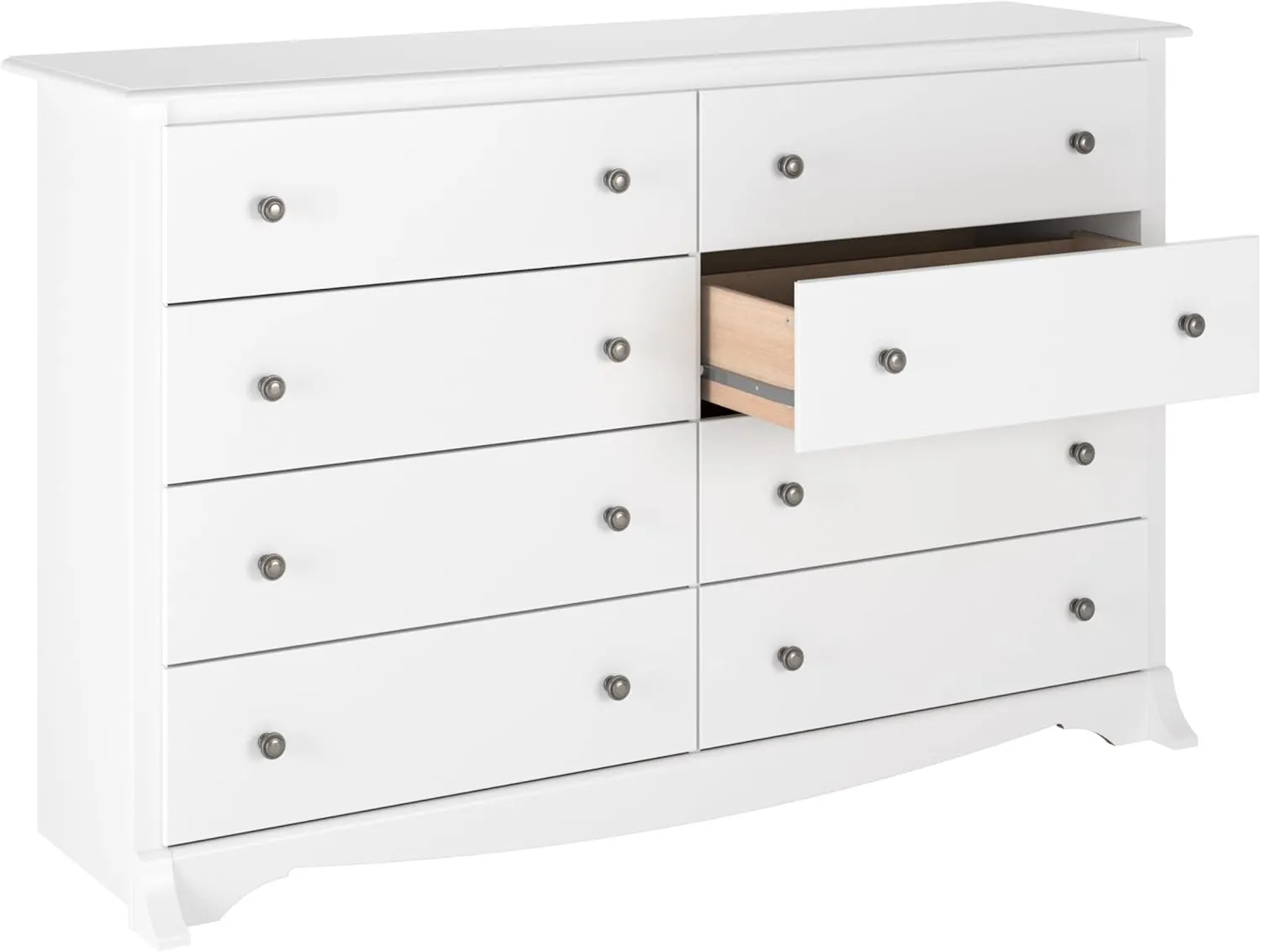 Prepac Sonoma 8 Drawer Double Dresser for Bedroom, Wide Chest of Drawers, Bedroom Furniture, Clothes Storage and Organizer, 17.25" D x 59" W x 37" H, White