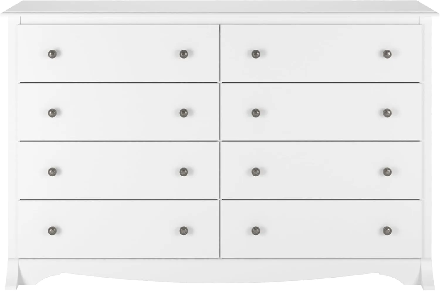 Prepac Sonoma 8 Drawer Double Dresser for Bedroom, Wide Chest of Drawers, Bedroom Furniture, Clothes Storage and Organizer, 17.25" D x 59" W x 37" H, White