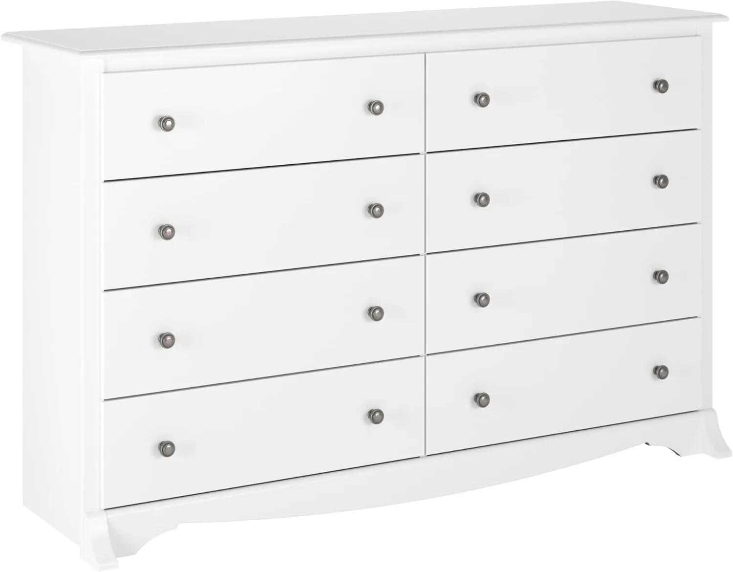 Prepac Sonoma 8 Drawer Double Dresser for Bedroom, Wide Chest of Drawers, Bedroom Furniture, Clothes Storage and Organizer, 17.25" D x 59" W x 37" H, White