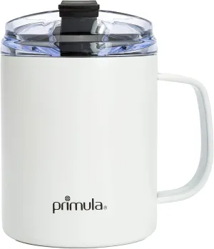 Primula 14 Ounce Coffee Mug, Vacuum Insulated Stainless Steel Mug with Leak Proof Lid, Double Wall Travel Tumbler Cup Thermos, Keep Drinks Hot or Cold, White