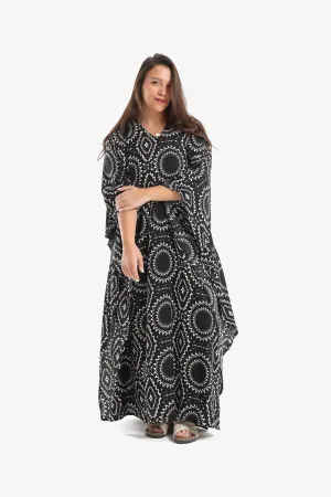Printed Maxi Poncho Dress