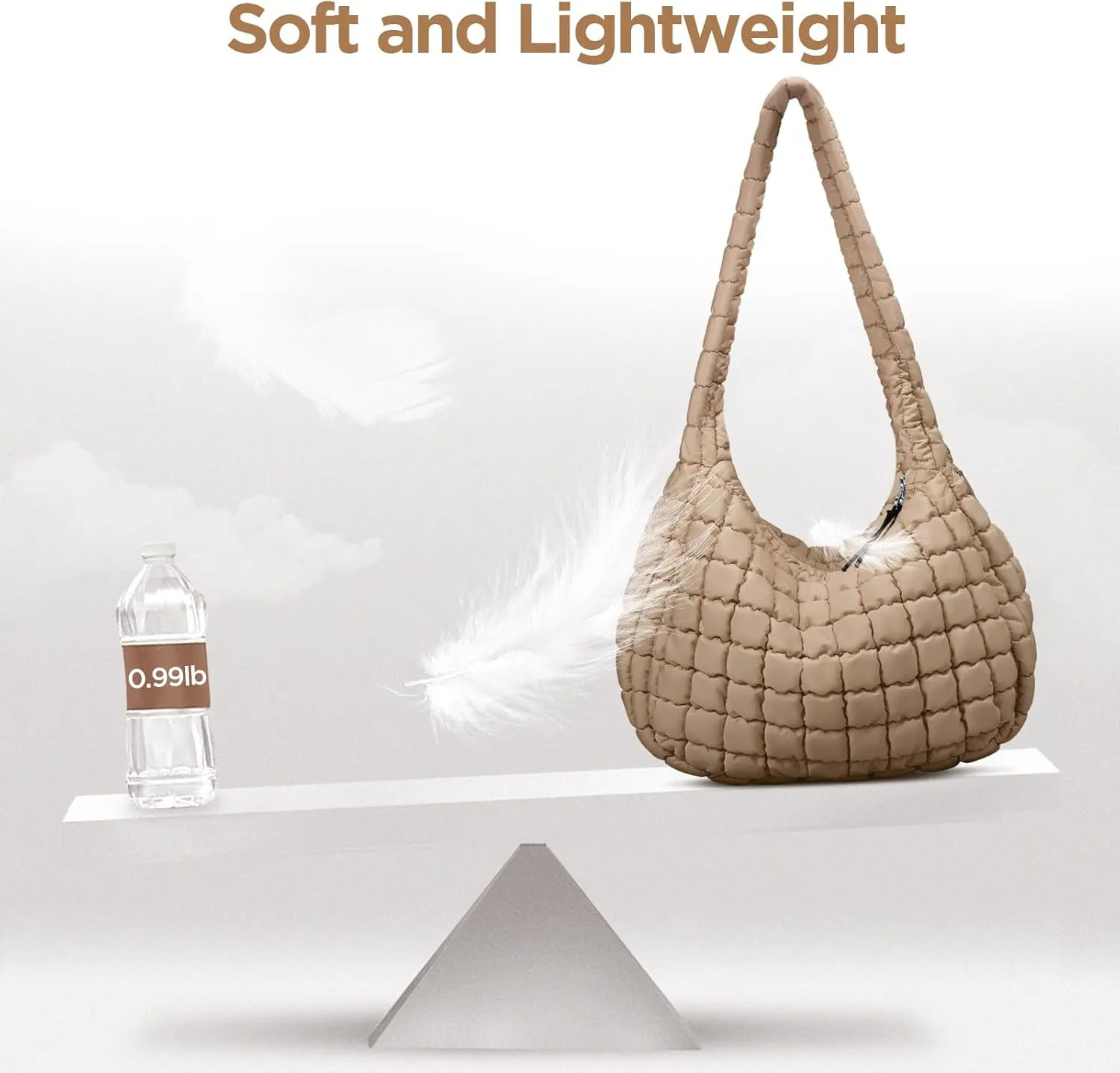 Puffer Tote Bag for Women Large Quilted Tote Bag Quilted Carryall Bag Soft Puffy Crossbody Bag Hobo Handbags Puff Purse