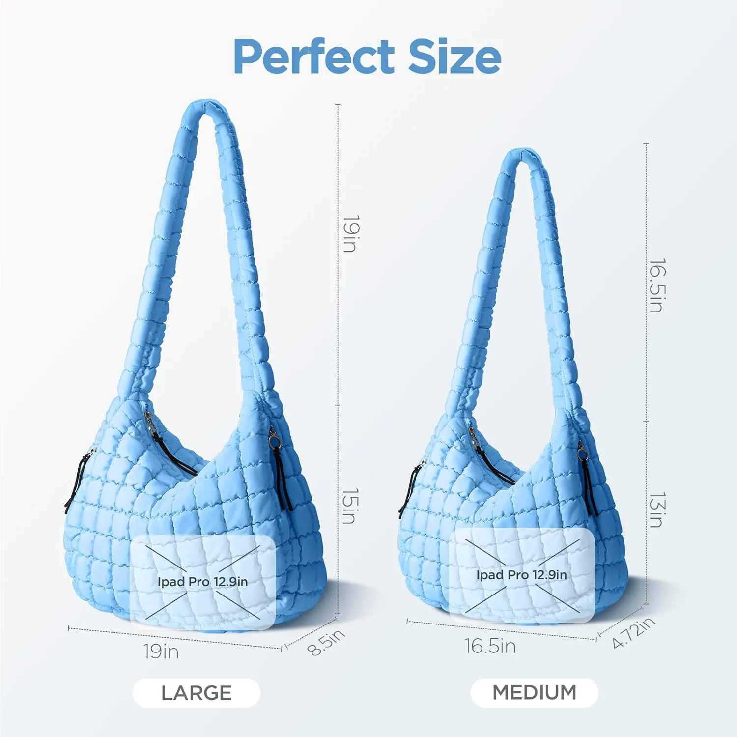 Puffer Tote Bag for Women Large Quilted Tote Bag Quilted Carryall Bag Soft Puffy Crossbody Bag Hobo Handbags Puff Purse
