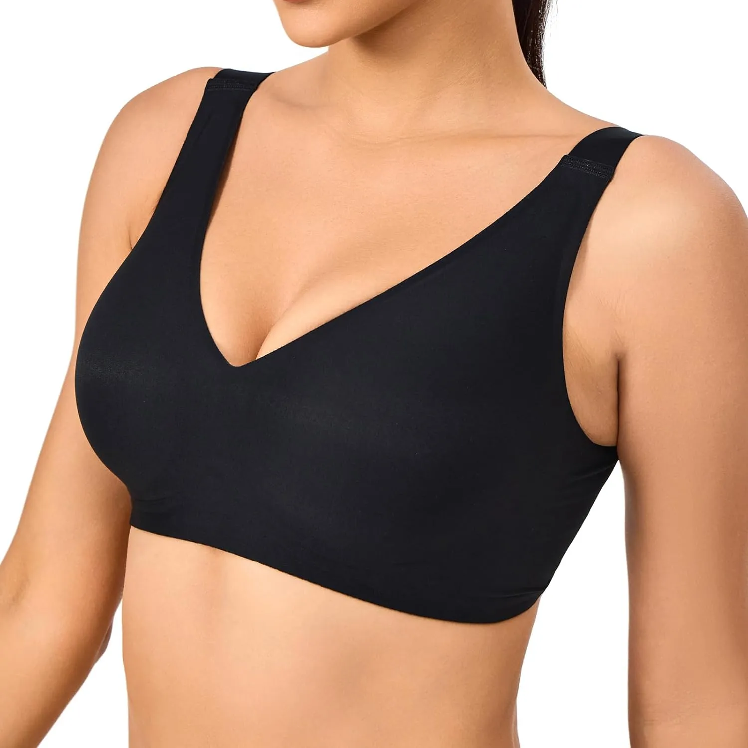 Push Up Bras for Women Wireless Bra Silicone Soft Support Seamless Comfortable Wire Free Bralette Small to Plus Size