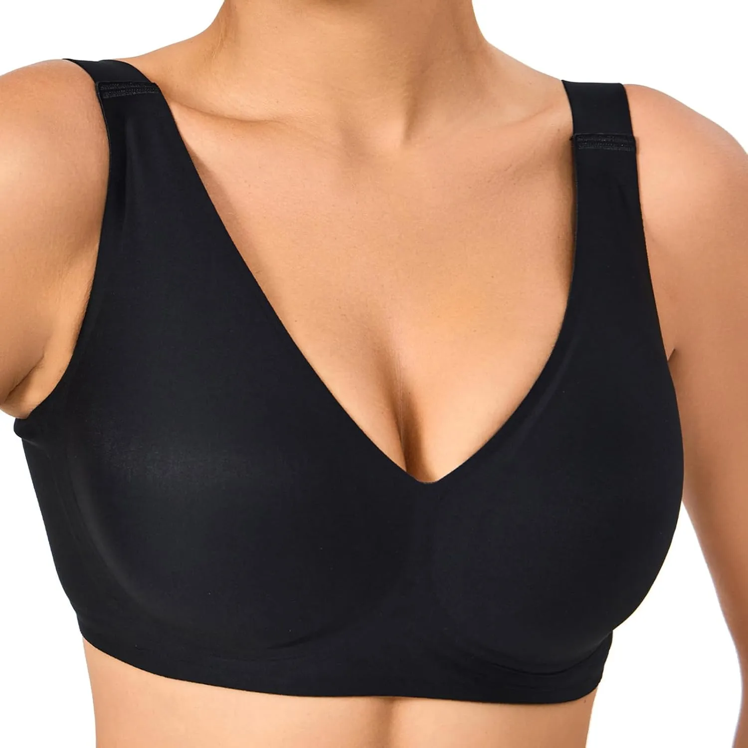 Push Up Bras for Women Wireless Bra Silicone Soft Support Seamless Comfortable Wire Free Bralette Small to Plus Size