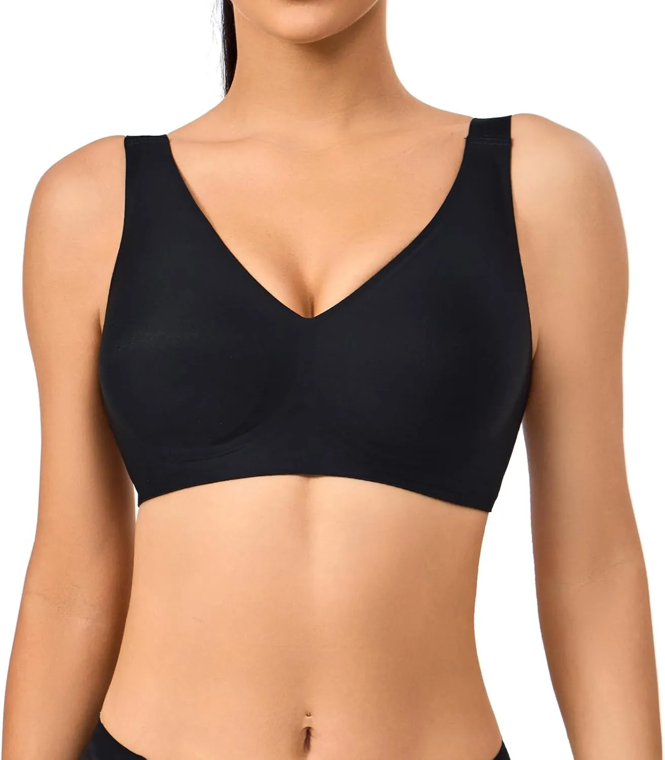 Push Up Bras for Women Wireless Bra Silicone Soft Support Seamless Comfortable Wire Free Bralette Small to Plus Size