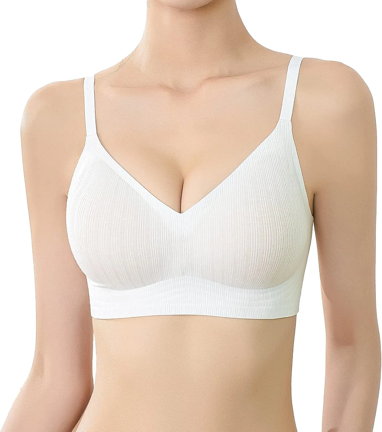 Push Up Bras for Women Wireless Bra Silicone Soft Support Seamless Comfortable Wire Free Bralette Small to Plus Size