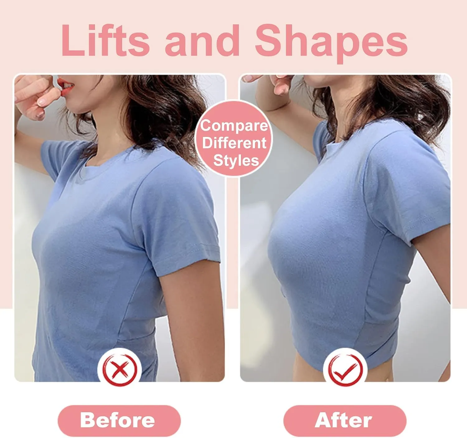 Push Up Bras for Women Wireless Bra Silicone Soft Support Seamless Comfortable Wire Free Bralette Small to Plus Size