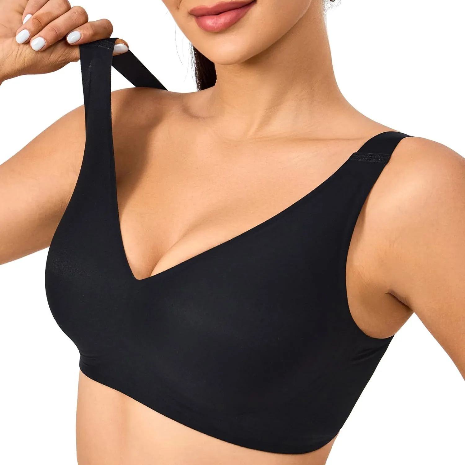 Push Up Bras for Women Wireless Bra Silicone Soft Support Seamless Comfortable Wire Free Bralette Small to Plus Size