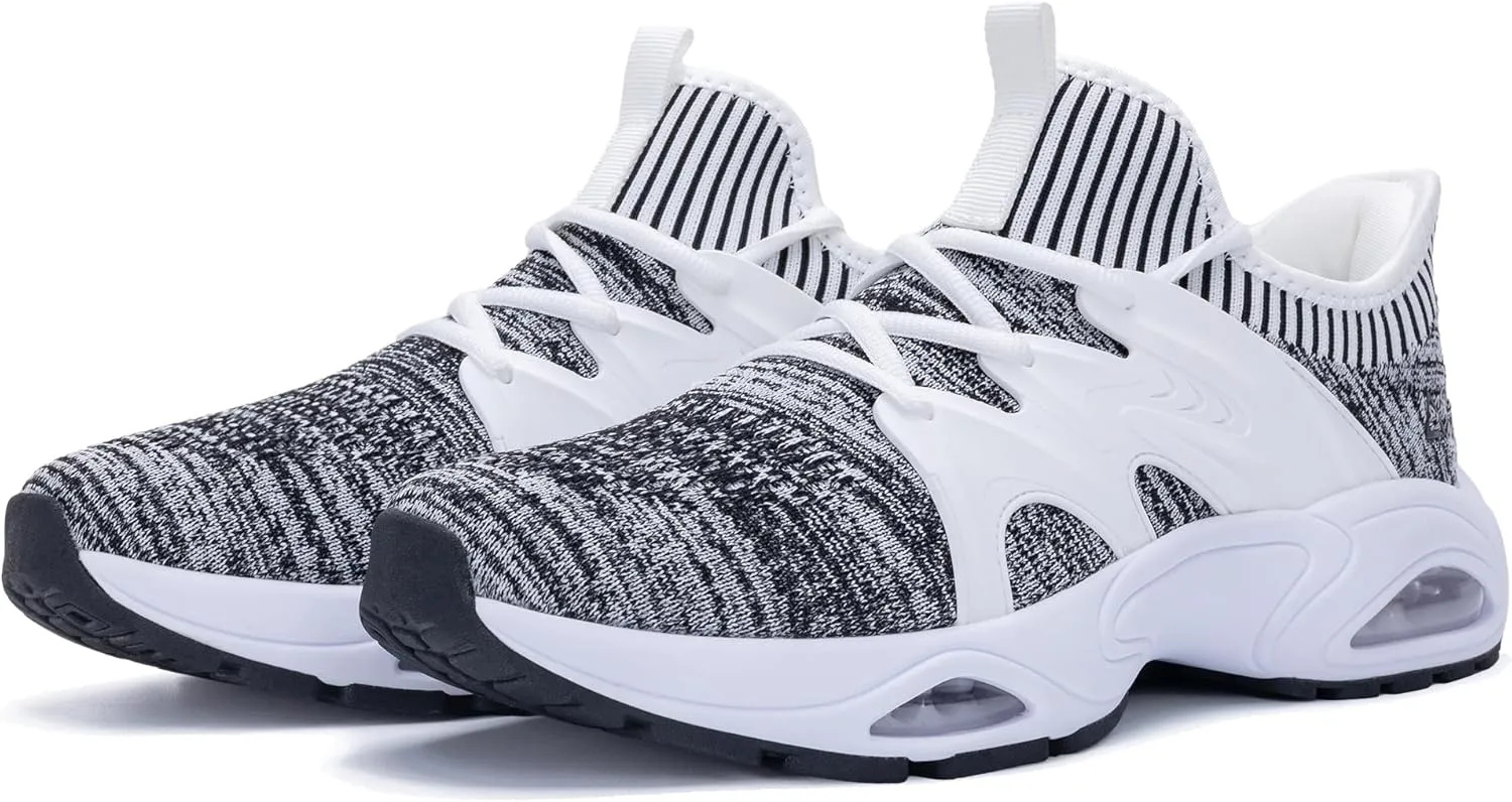 Quseek Men's Slip On Athletic Shoes Running Walking Comfortable Tennis Gym Fashion Sneakers Breathable Non Slip Workout Cross Training Shoe US Size 8-13