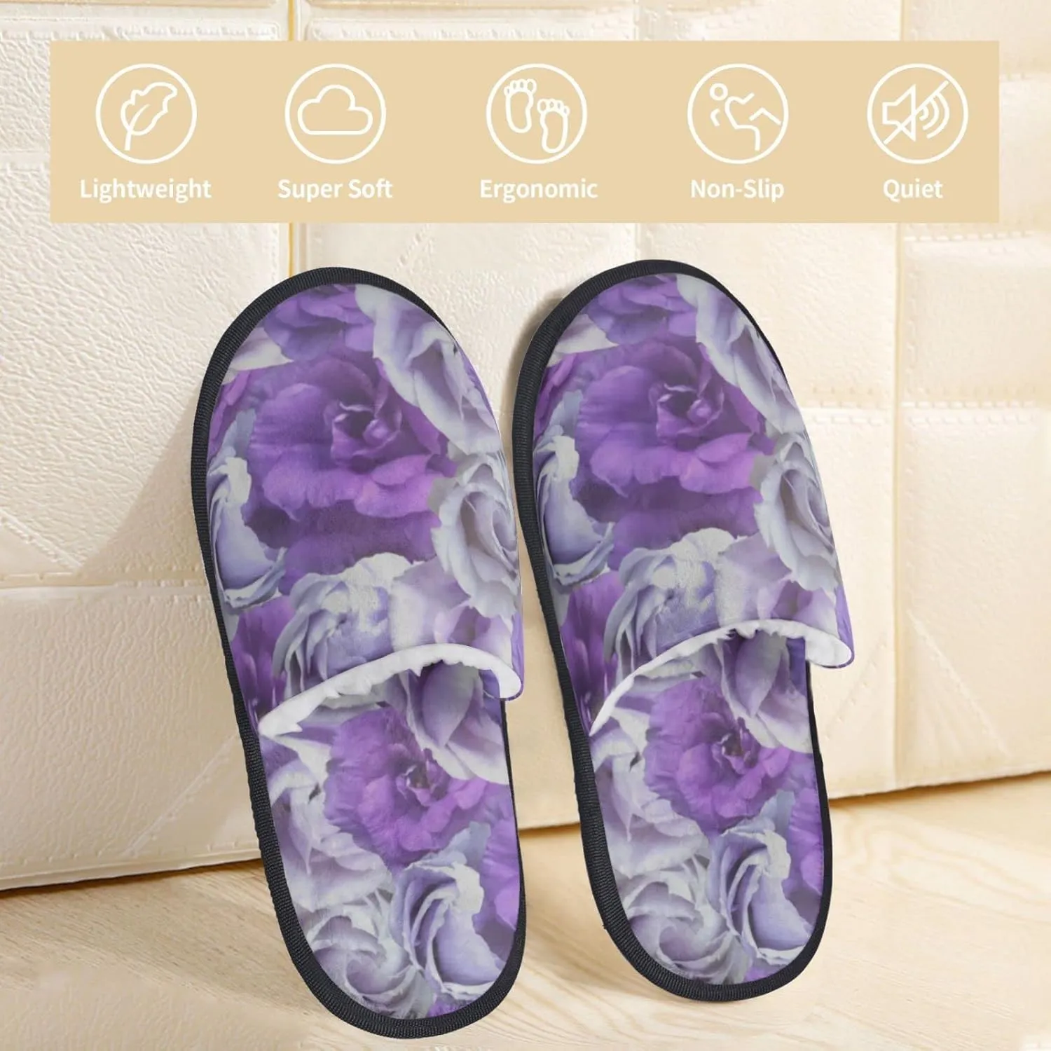 Rainforest Lush White Unisex Slip On House Slippers Closed Toe Indoor Home Slipper For Men Women Comfy Cozy Soft Non-Slip Bedroom Slippers Houseshoes