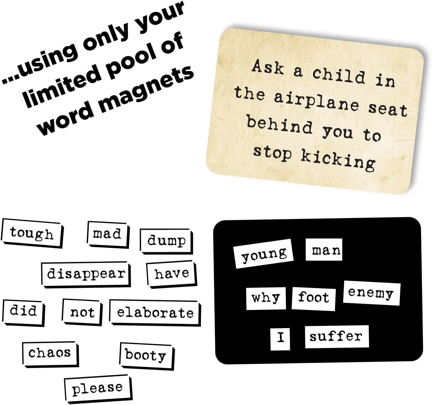 Ransom Notes - The Ridiculous Word Magnet Party Game & Expansion Pack One Bundle, 3  Players
