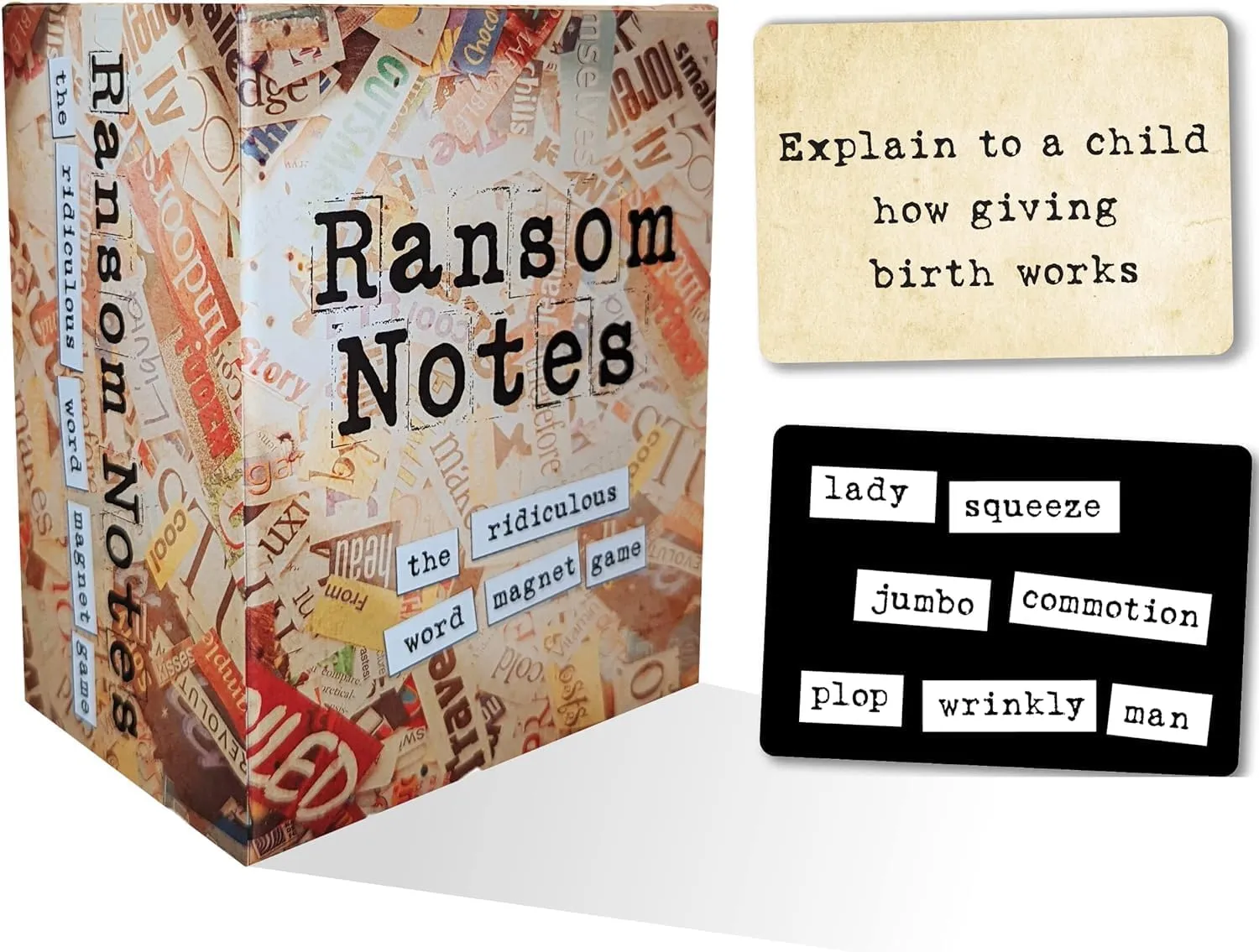 Ransom Notes - The Ridiculous Word Magnet Party Game & Expansion Pack One Bundle, 3  Players