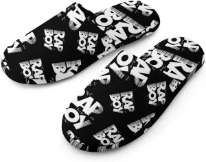 Rap Boy Women's Washable Cotton Slippers Comfortable House Shoes Slip on House