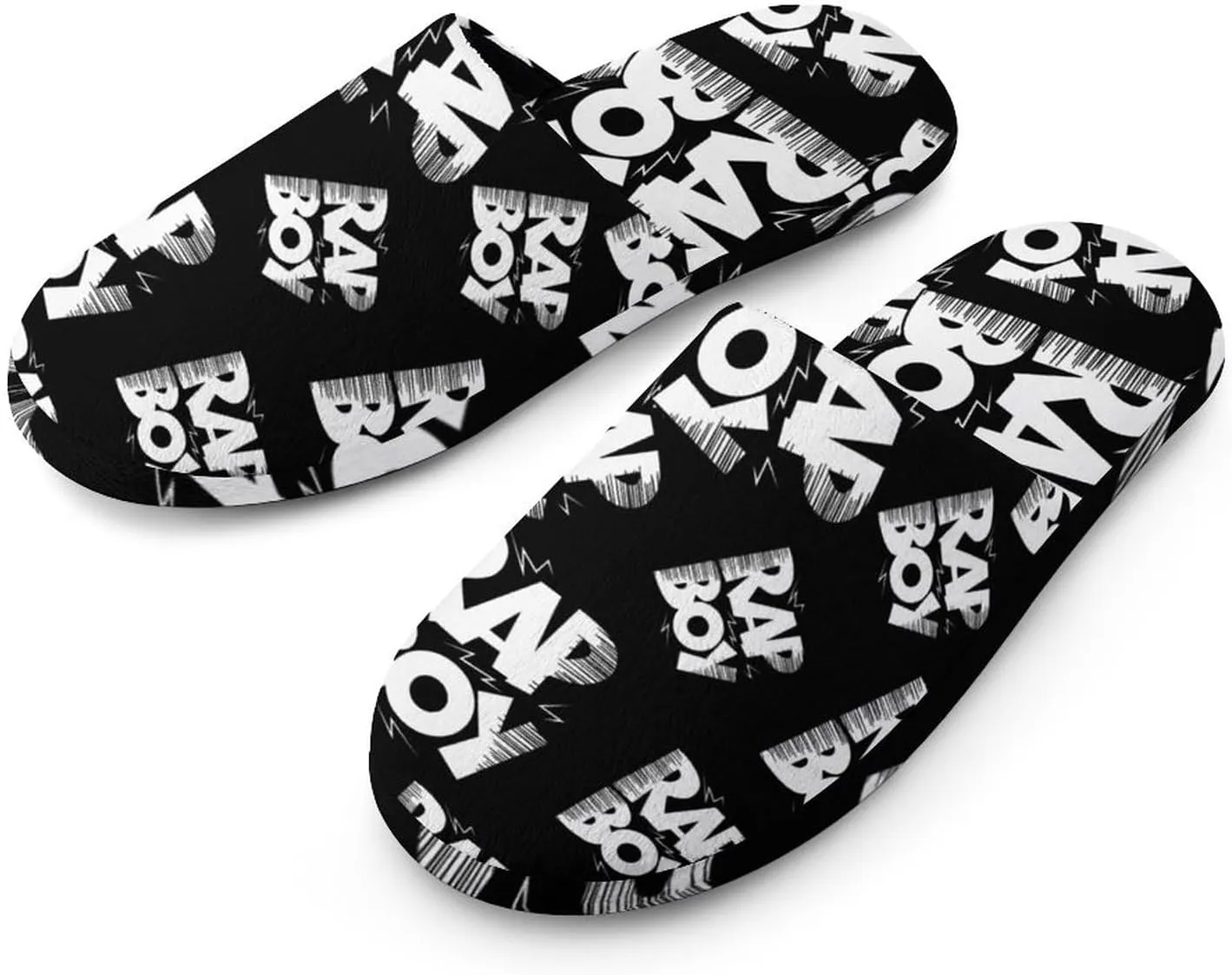Rap Boy Women's Washable Cotton Slippers Comfortable House Shoes Slip on House