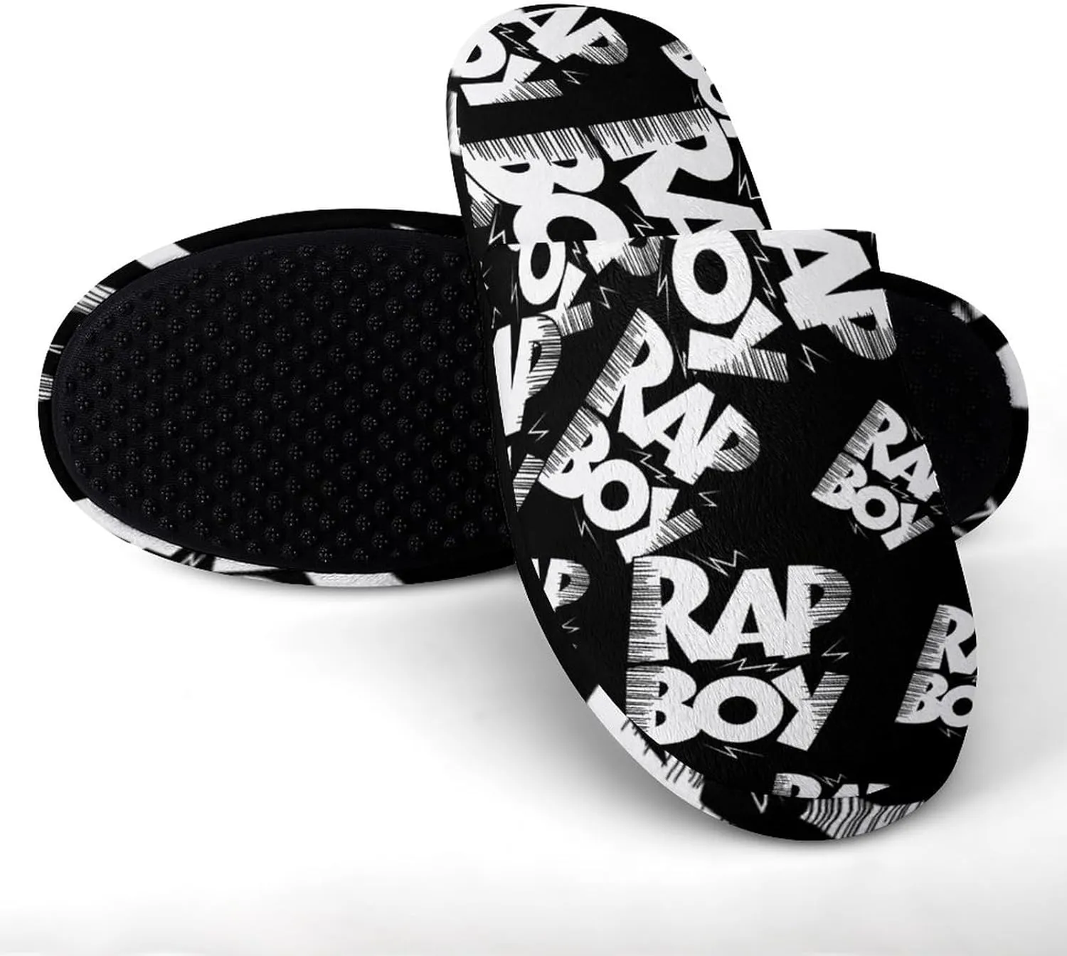 Rap Boy Women's Washable Cotton Slippers Comfortable House Shoes Slip on House