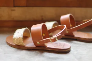 Raphiki - Camel Sole - Slingback Two-Strap Sandals