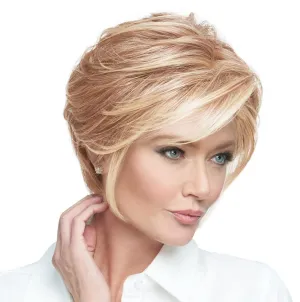 Raquel Welch Go To Style Versatile Flattering Short Shag Wig by Hairuwear, Average Cap, RL14/22 Pale Gold Wheat