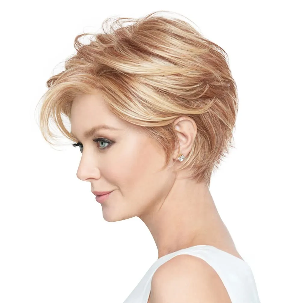 Raquel Welch Go To Style Versatile Flattering Short Shag Wig by Hairuwear, Average Cap, RL14/22 Pale Gold Wheat