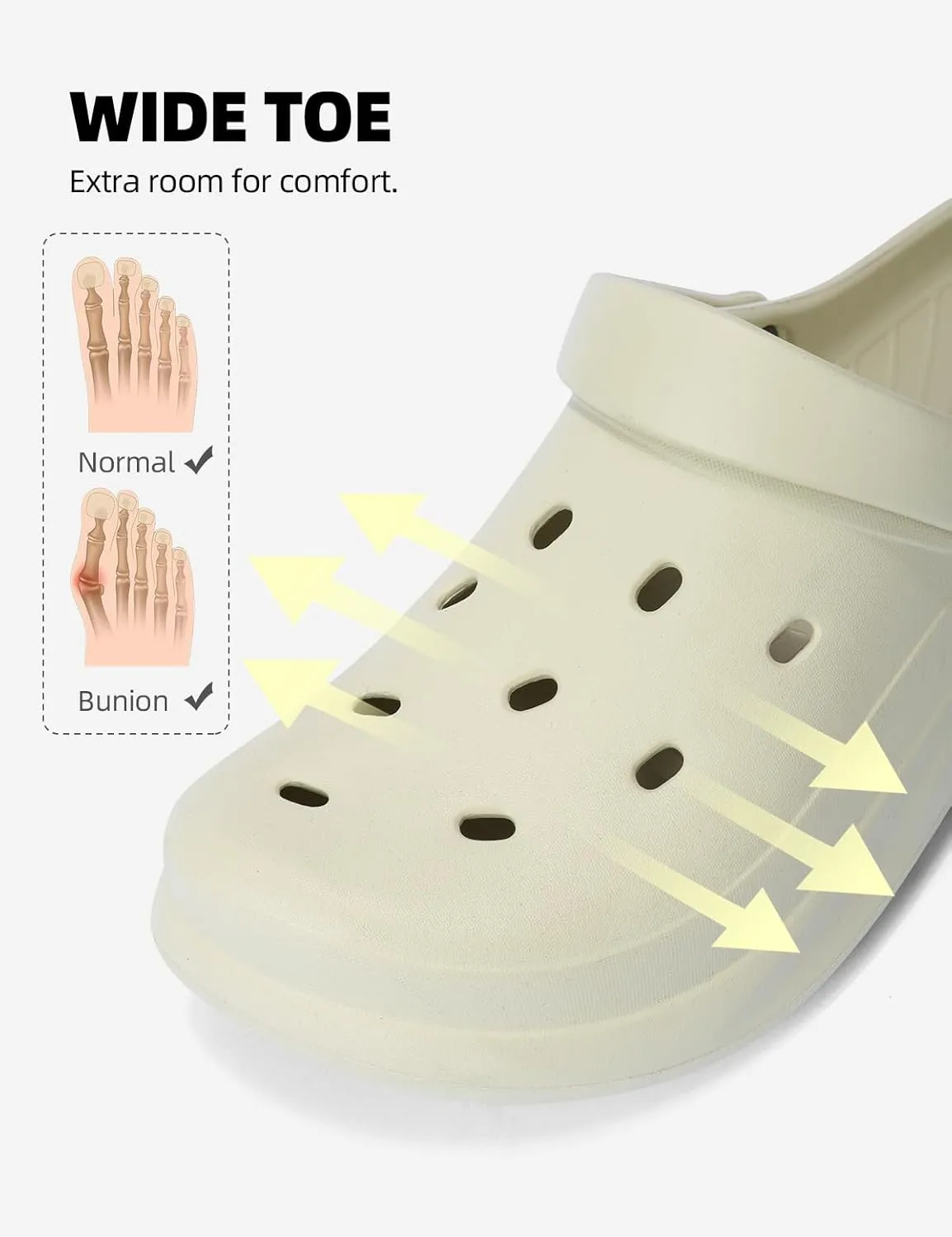 RCEBOT Unisex Garden Clogs Breathable Quick Drying Garden Shoes with Arch Support for Men and Women