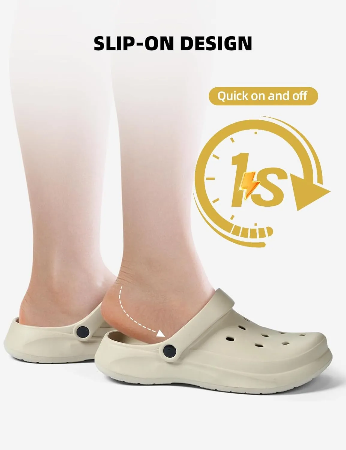 RCEBOT Unisex Garden Clogs Breathable Quick Drying Garden Shoes with Arch Support for Men and Women