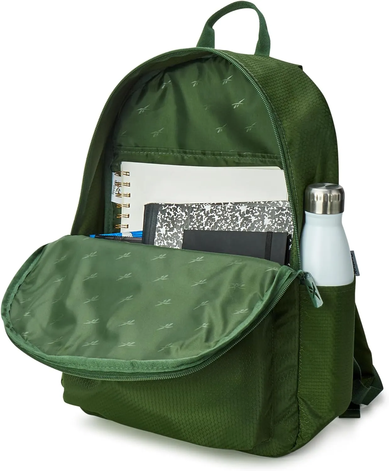 Reebok Element Backpack - Lightweight Compact Everyday Carry On Work, Gym, or Travel Backpack for Men and Women, Green Element