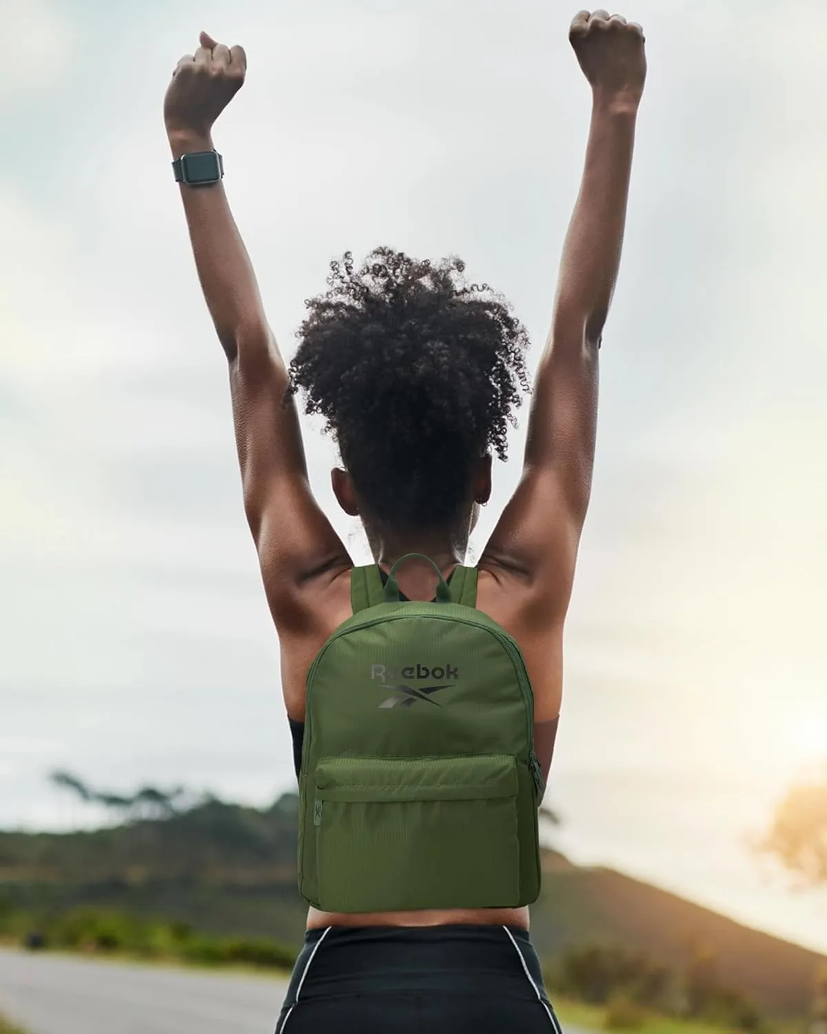 Reebok Element Backpack - Lightweight Compact Everyday Carry On Work, Gym, or Travel Backpack for Men and Women, Green Element