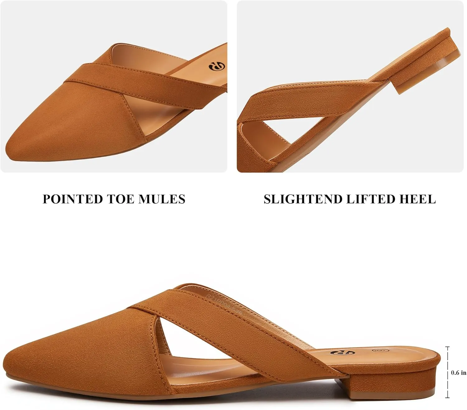 Rekayla Women’s Mules Closed Pointed Toe Backless Loafer Shoes for Women