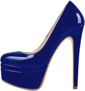 richealnini Sexy Platform Heel for Women Slip On Stiletto High Heel Pumps Closed Toe Heels