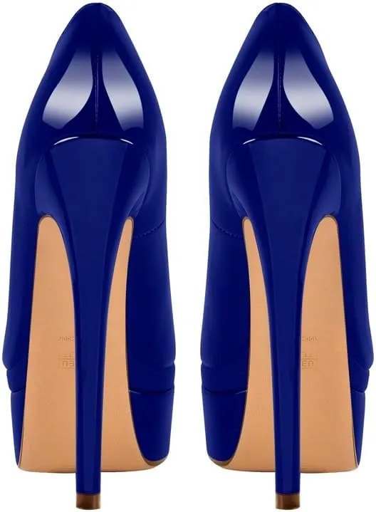 richealnini Sexy Platform Heel for Women Slip On Stiletto High Heel Pumps Closed Toe Heels