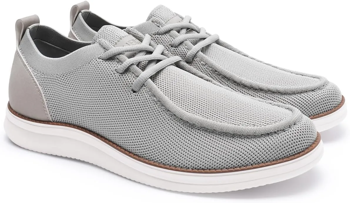 Rihero Mens Casual Shoes Wide Loafers Comfortable Walking Slip On Lightweight Breathable Lace Up Shoes