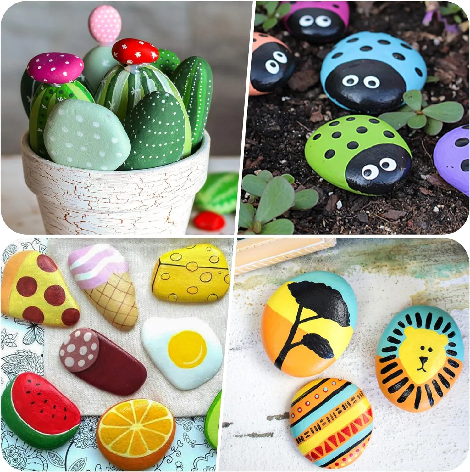 River Rocks for Painting 25 Pcs Large 2-3 Inch Flat Smooth Painting Stones Craft Rock to Paint for Kids Crafts Painting Bulk