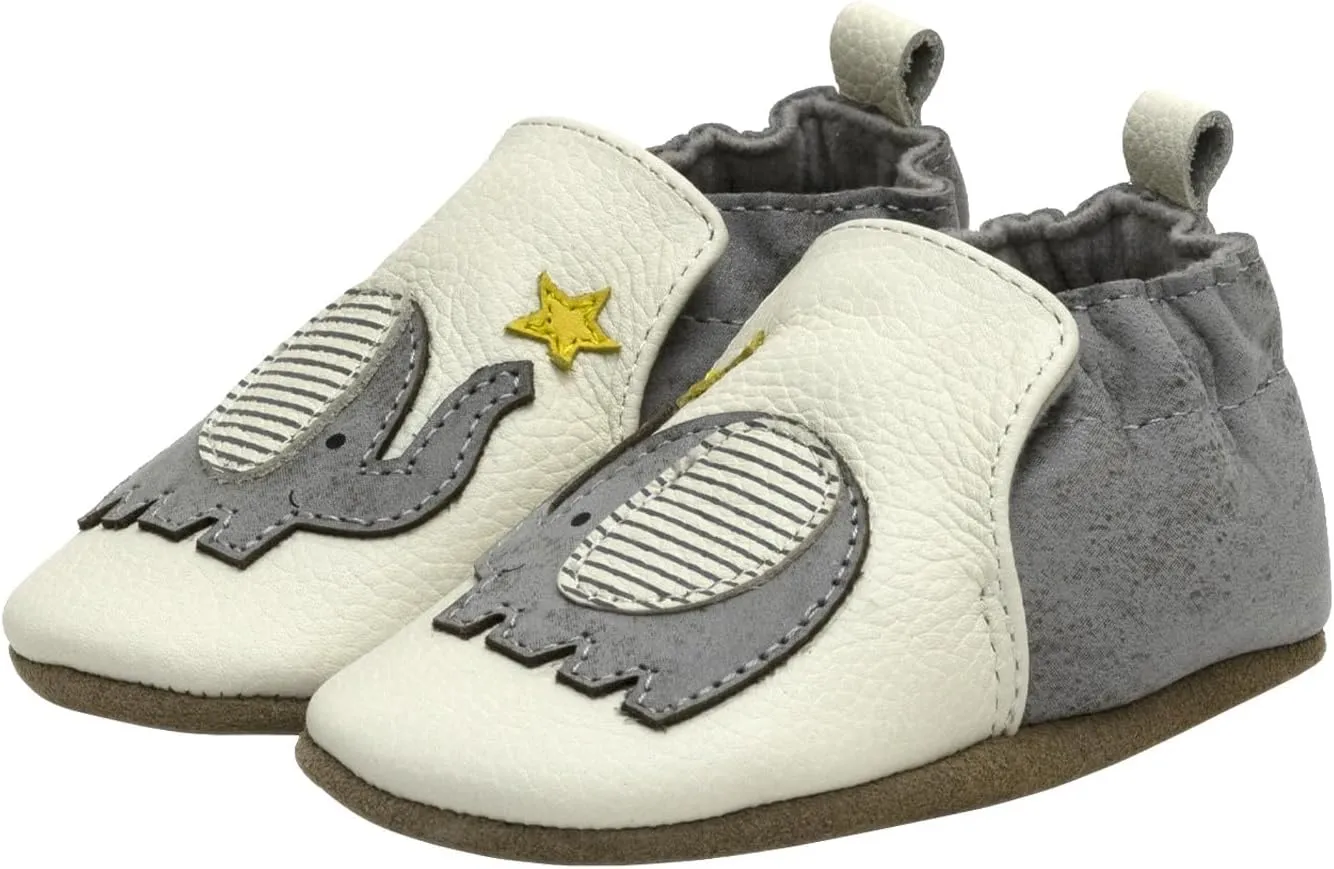 Robeez Baby Boys and Unisex Soft Soles Slip-Resistant Crib Shoes Slippers for Infant and Toddler, 0-24 Months