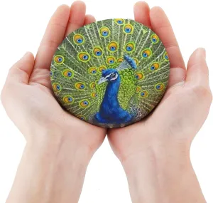 ROCART 12 Large 3.15-4.15" Flat Rocks for Painting, Smooth River Rocks Painting Supplies for Kindness Stones, Arts and Crafts, Decoration