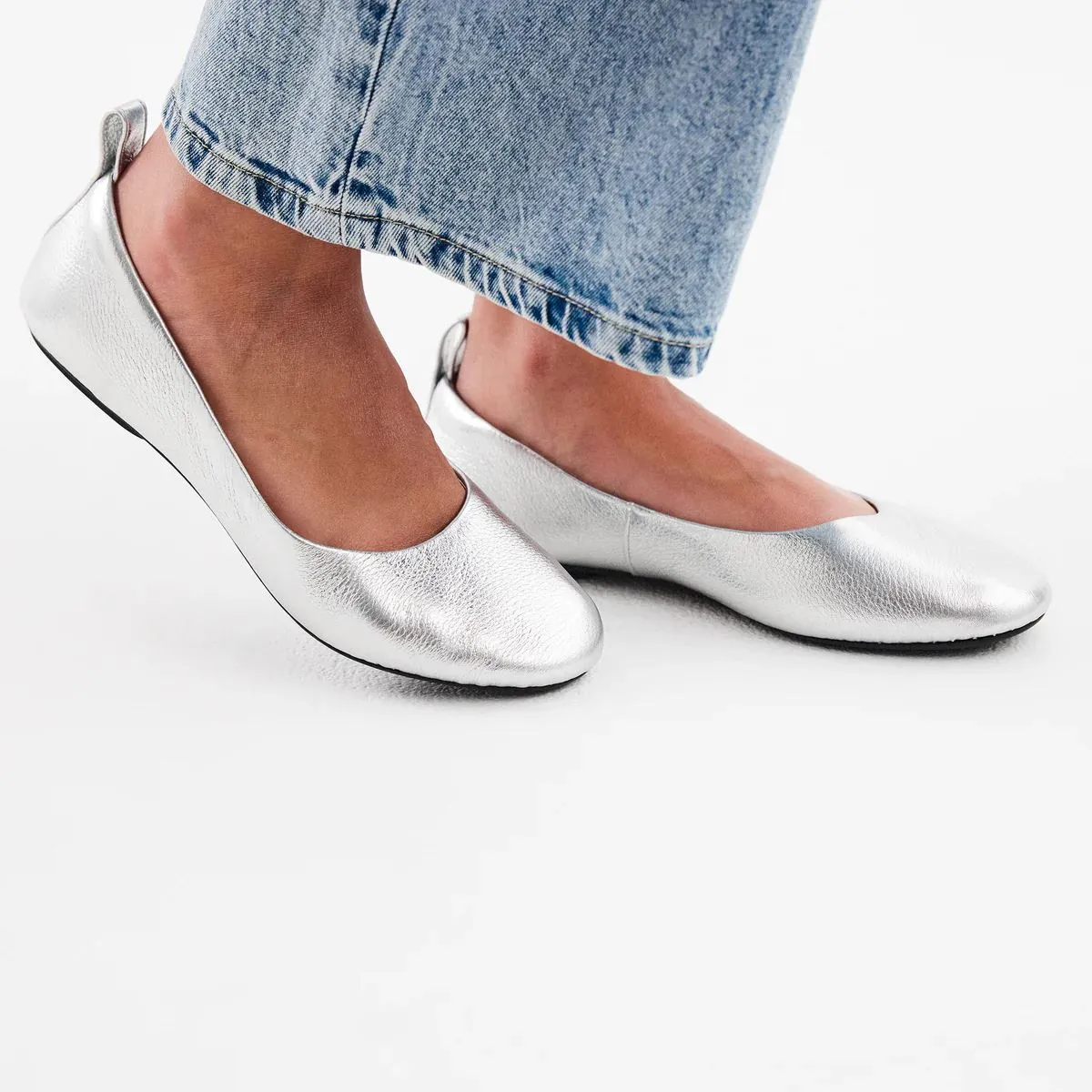 ROLLIE Ballet Flat - Silver Tumble