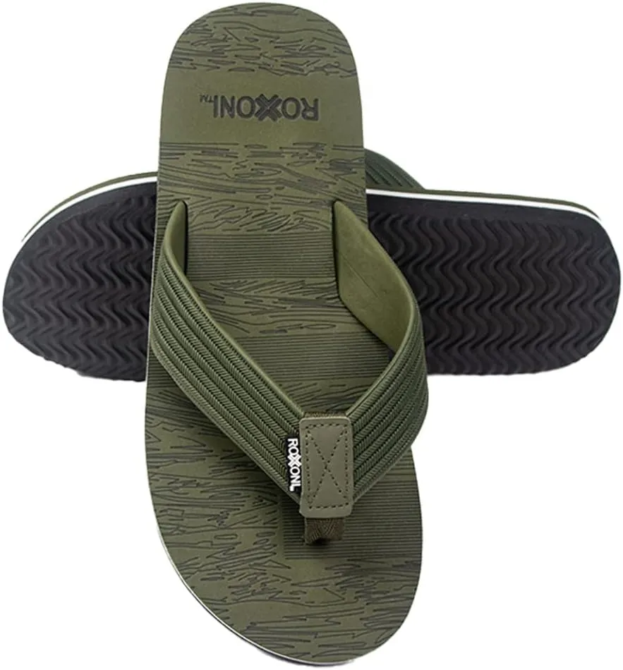 Roxoni Mens Thong Flip Flops Beach/Pool Outdoor Sandals