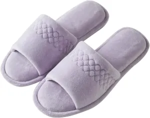Roxoni Women Coral Fleece Slippers Unique Cotton Filled Top Soft and Warm Slip On for Relaxing at Home