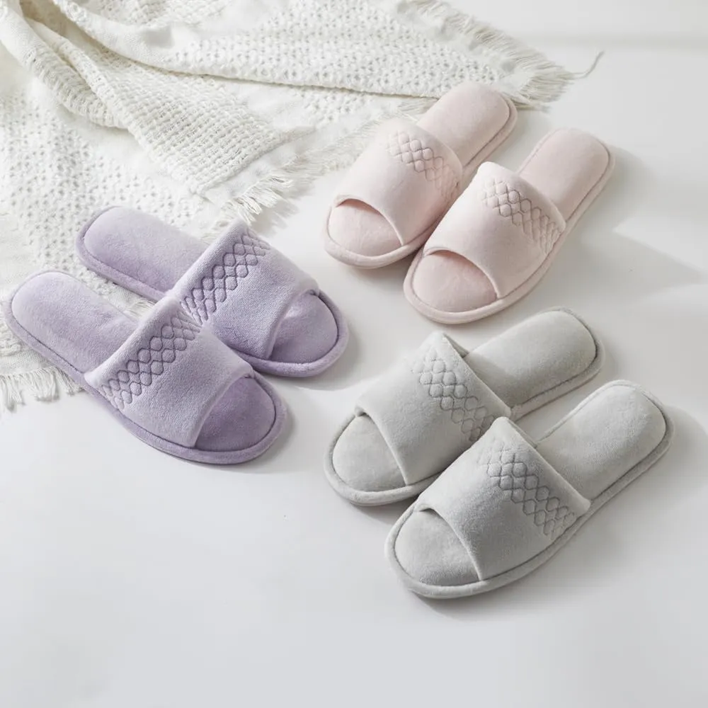 Roxoni Women Coral Fleece Slippers Unique Cotton Filled Top Soft and Warm Slip On for Relaxing at Home