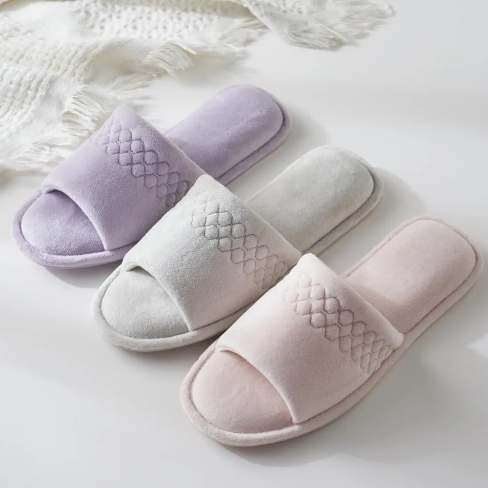 Roxoni Women Coral Fleece Slippers Unique Cotton Filled Top Soft and Warm Slip On for Relaxing at Home