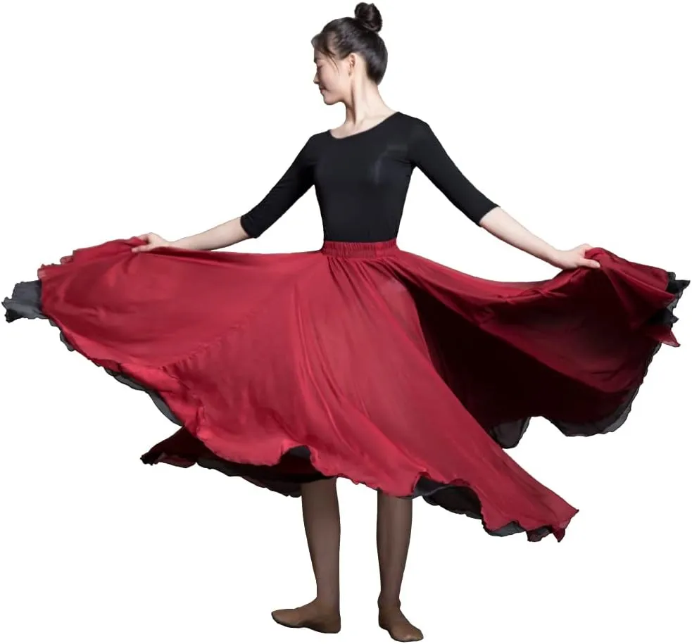 ROYAL SMEELA 720 Long Ballet Skirt Women Fairy Lyrical Dance Skirt Modern Dance Costume Flowy Maxi Skirts for Ballerina