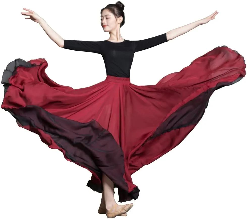 ROYAL SMEELA 720 Long Ballet Skirt Women Fairy Lyrical Dance Skirt Modern Dance Costume Flowy Maxi Skirts for Ballerina