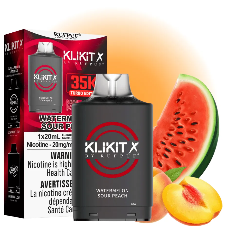 RufPuf Klikit X 35K Turbo Pod-Watermelon Sour Peach