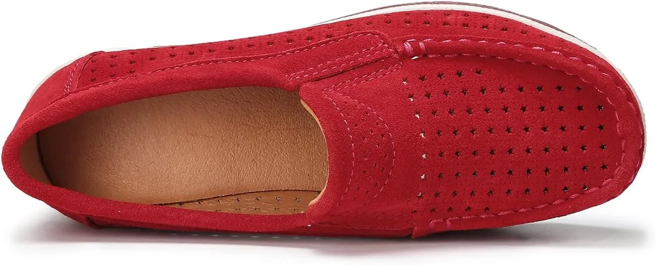 Ruiatoo Womens Slip on Loafers Comfortable Thick Soft Platform Shoes Business Casual Walking Shoes