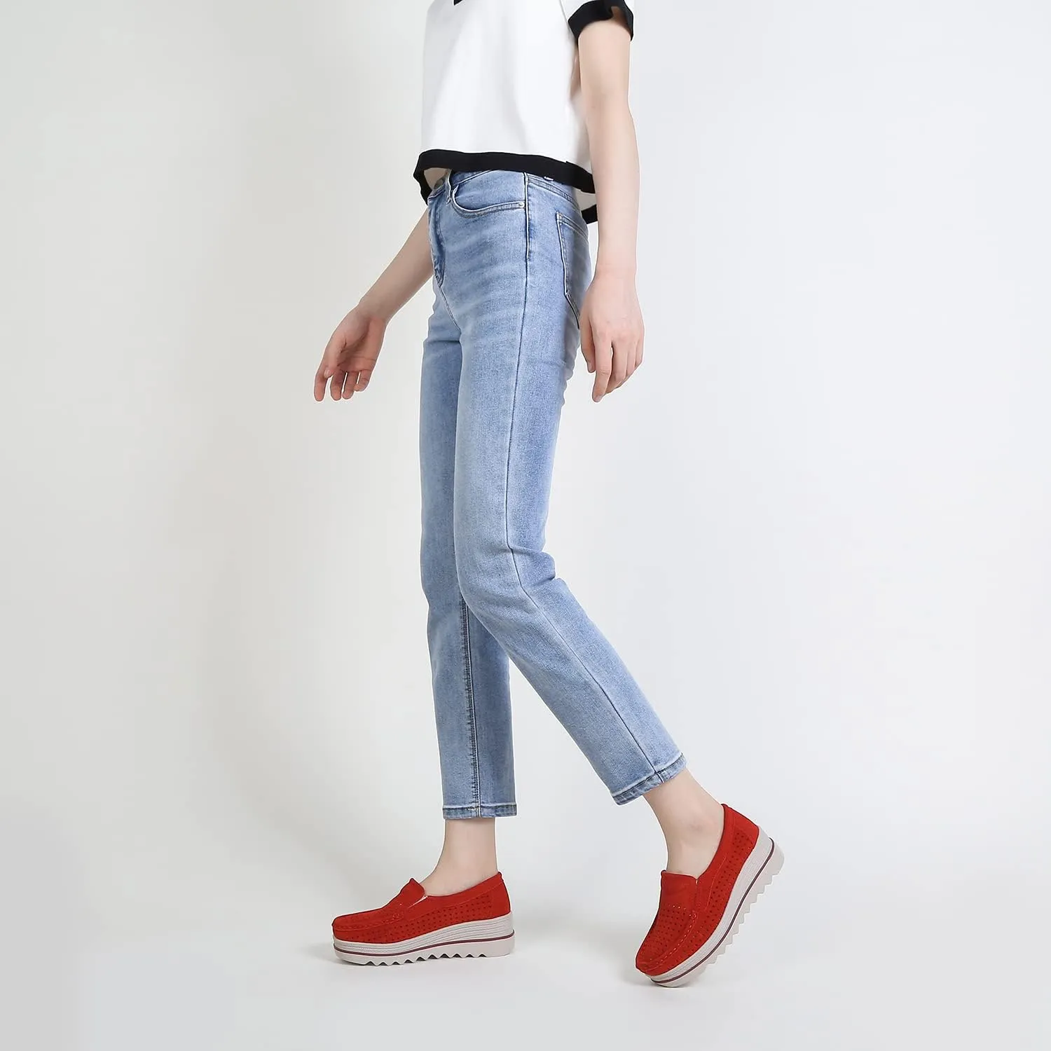 Ruiatoo Womens Slip on Loafers Comfortable Thick Soft Platform Shoes Business Casual Walking Shoes