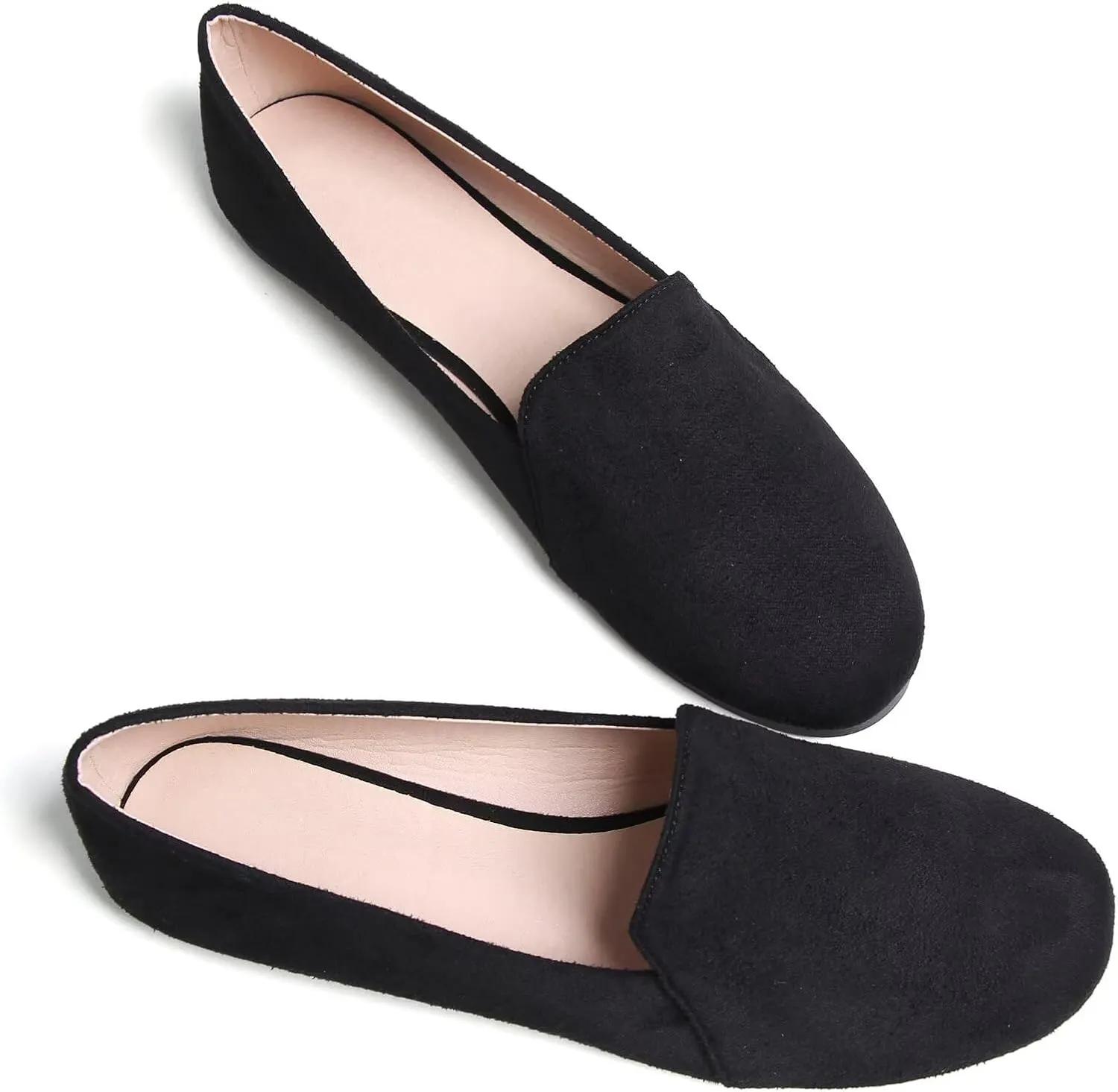 SAILING LU Women Pointed Toe Ballets Flats Faux Suede Comfortable Soft Ballet Walking Shoes Dressy Slip-on Ballerina Shoes