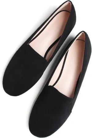 SAILING LU Women Pointed Toe Ballets Flats Faux Suede Comfortable Soft Ballet Walking Shoes Dressy Slip-on Ballerina Shoes
