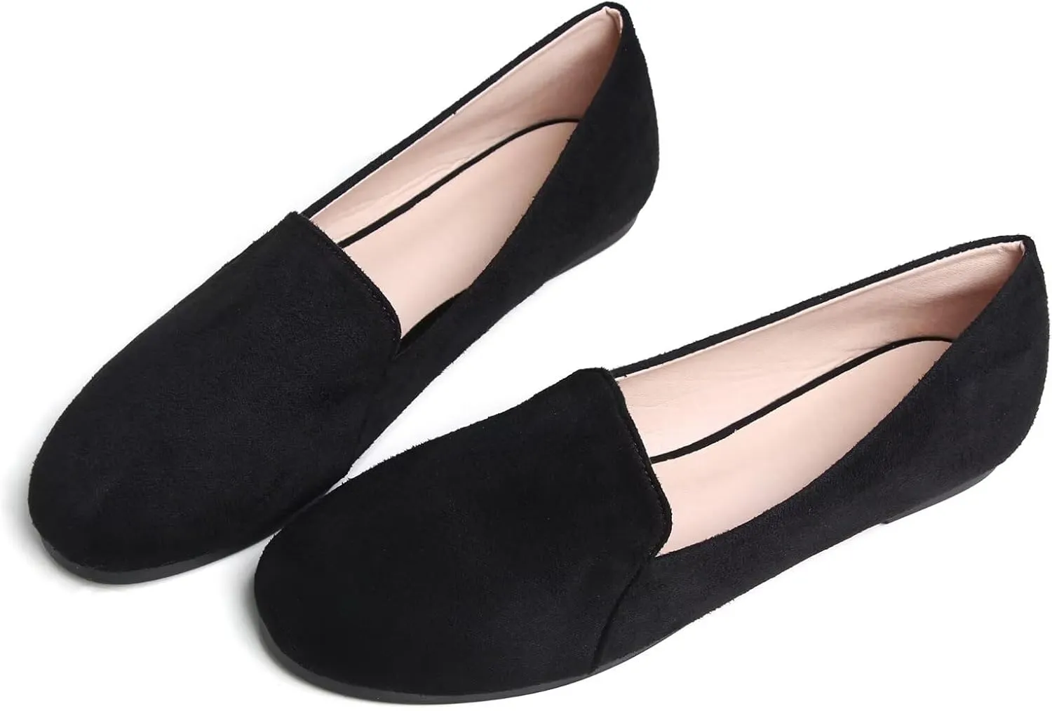 SAILING LU Women Pointed Toe Ballets Flats Faux Suede Comfortable Soft Ballet Walking Shoes Dressy Slip-on Ballerina Shoes