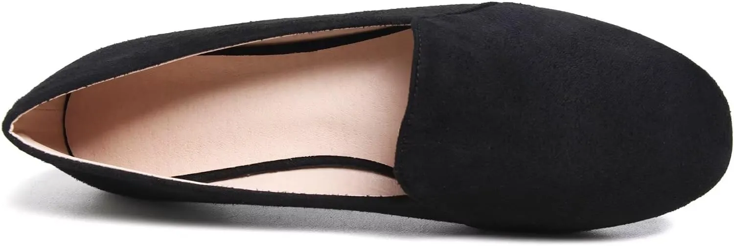 SAILING LU Women Pointed Toe Ballets Flats Faux Suede Comfortable Soft Ballet Walking Shoes Dressy Slip-on Ballerina Shoes