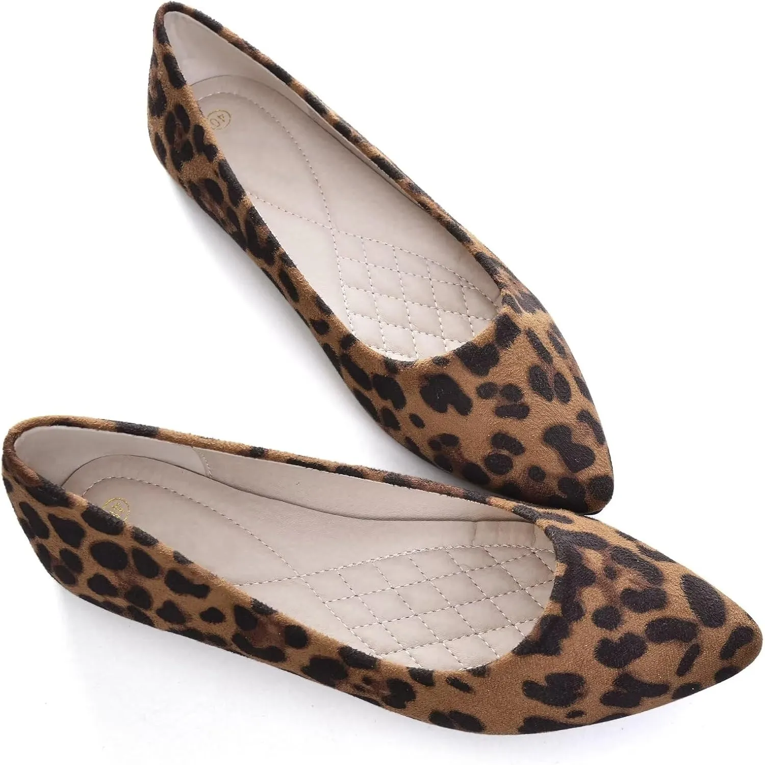 SAILING LU Womens Suede Pointed Toe Ballet Flats Comfortable Wedding Party Casual Slip-On Ballerina Dressy Shoes for Women Walking Shoes
