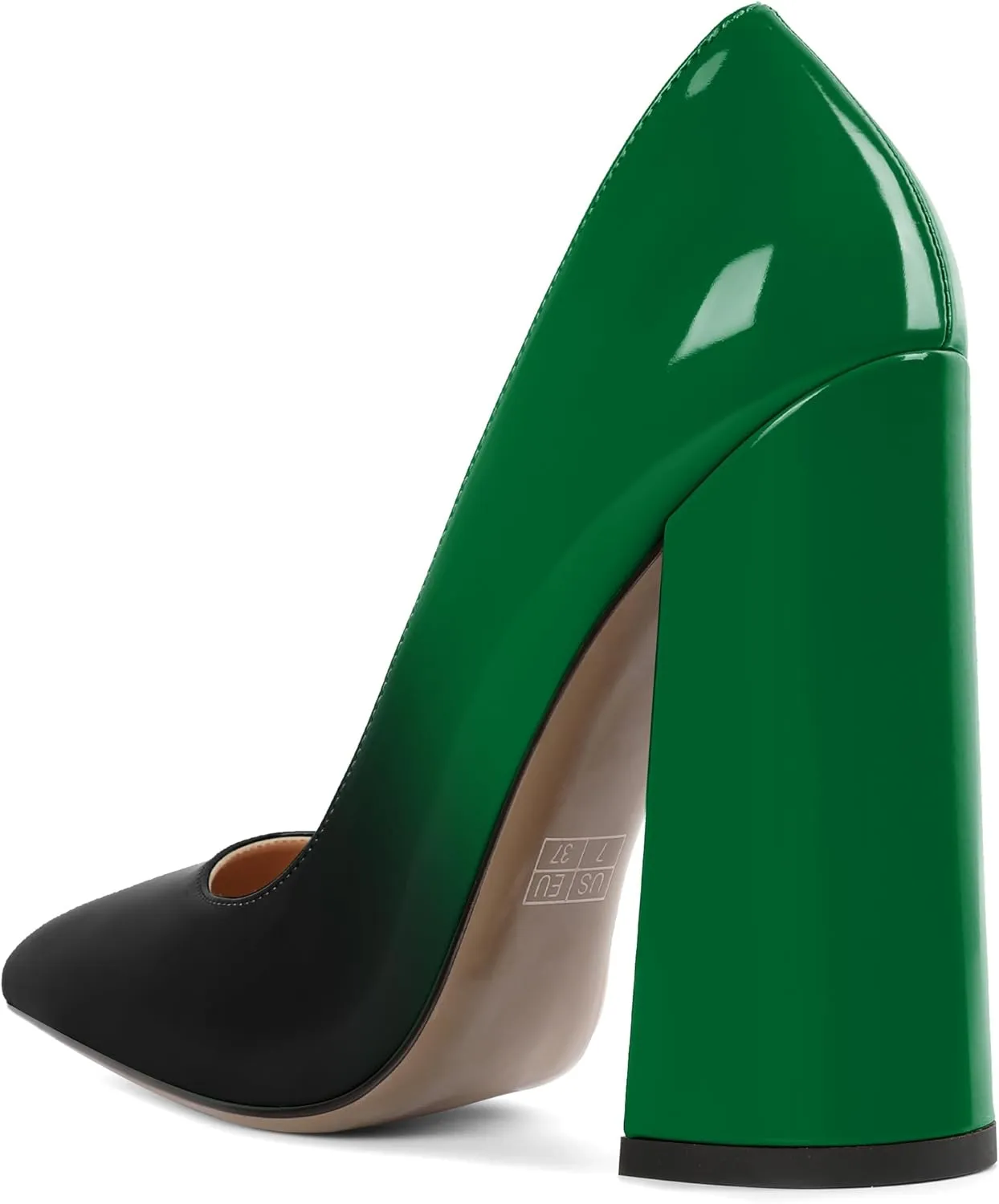 SAMMITOP Women's Chunky High Heel Pumps Pointed Toe Slip On Party Dress Shoes